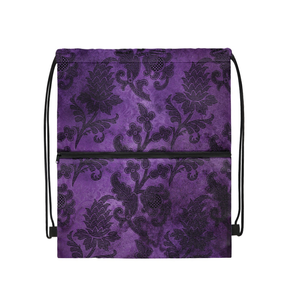 Purple Gothic pattern Women's Drawstring Backpack