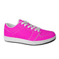 Hot Pink Women's Low Top Vegan Leather Sneakers