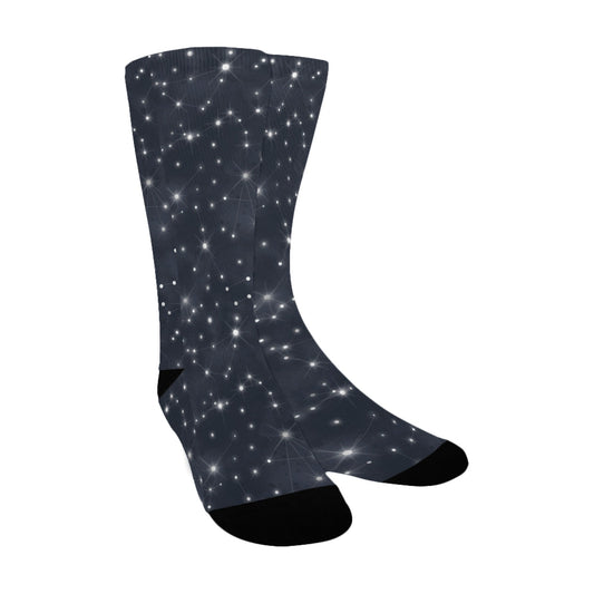 silver starry night digital women's crew socks – Sole Design Studio