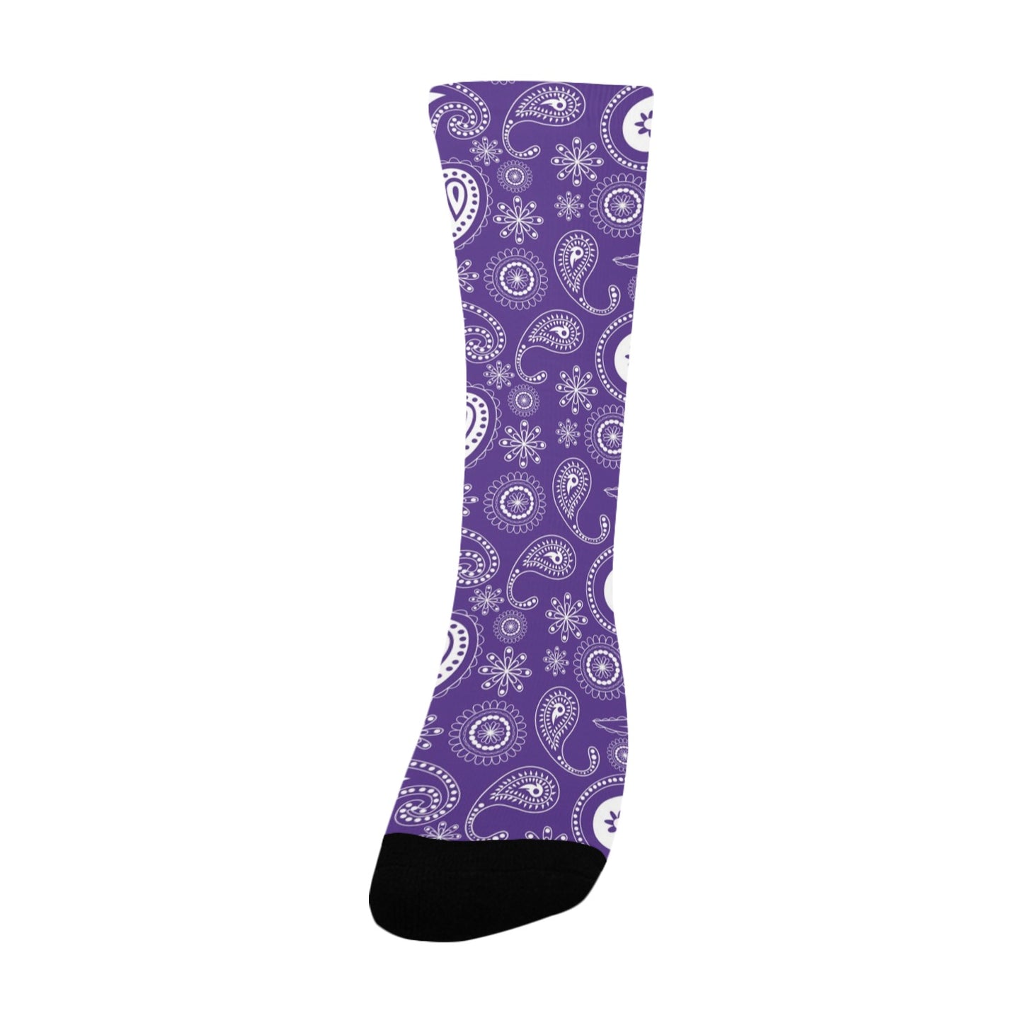 purple bandana paisley women's crew socks – Sole Design Studio