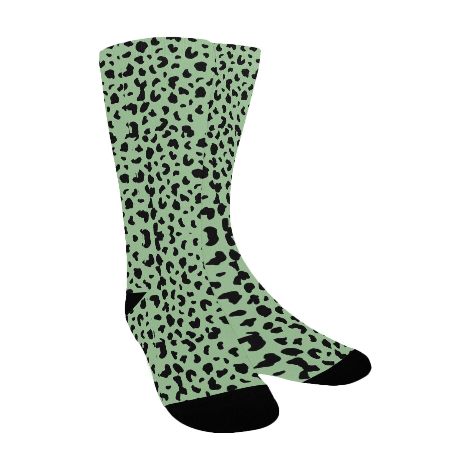 seea foam green leopard women's crew socks – Sole Design Studio