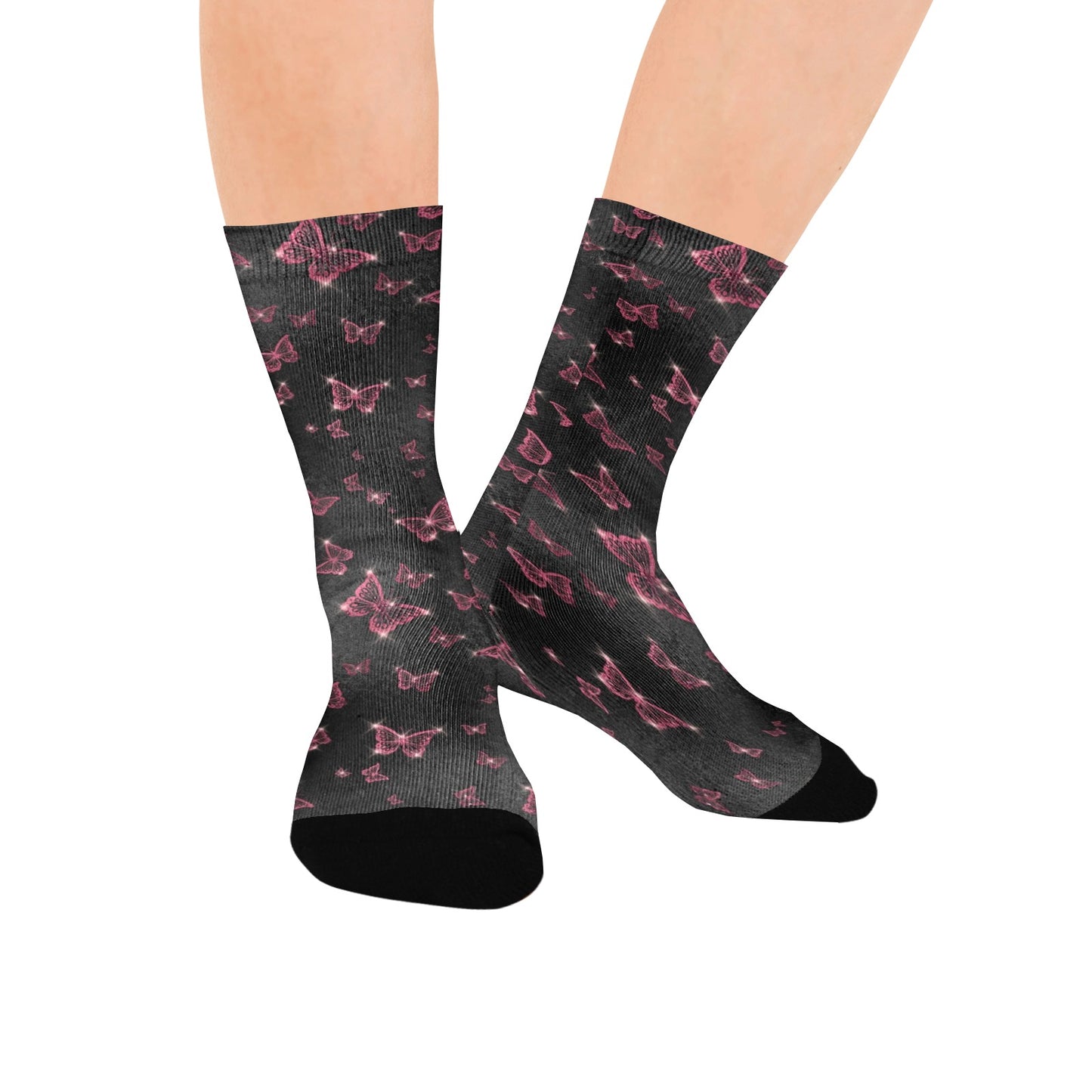Butterfly foil glam Socks - Custom Socks for Women Made in USA