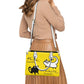 Black and White Cat on Yellow Women's Vegan Leather Handbag