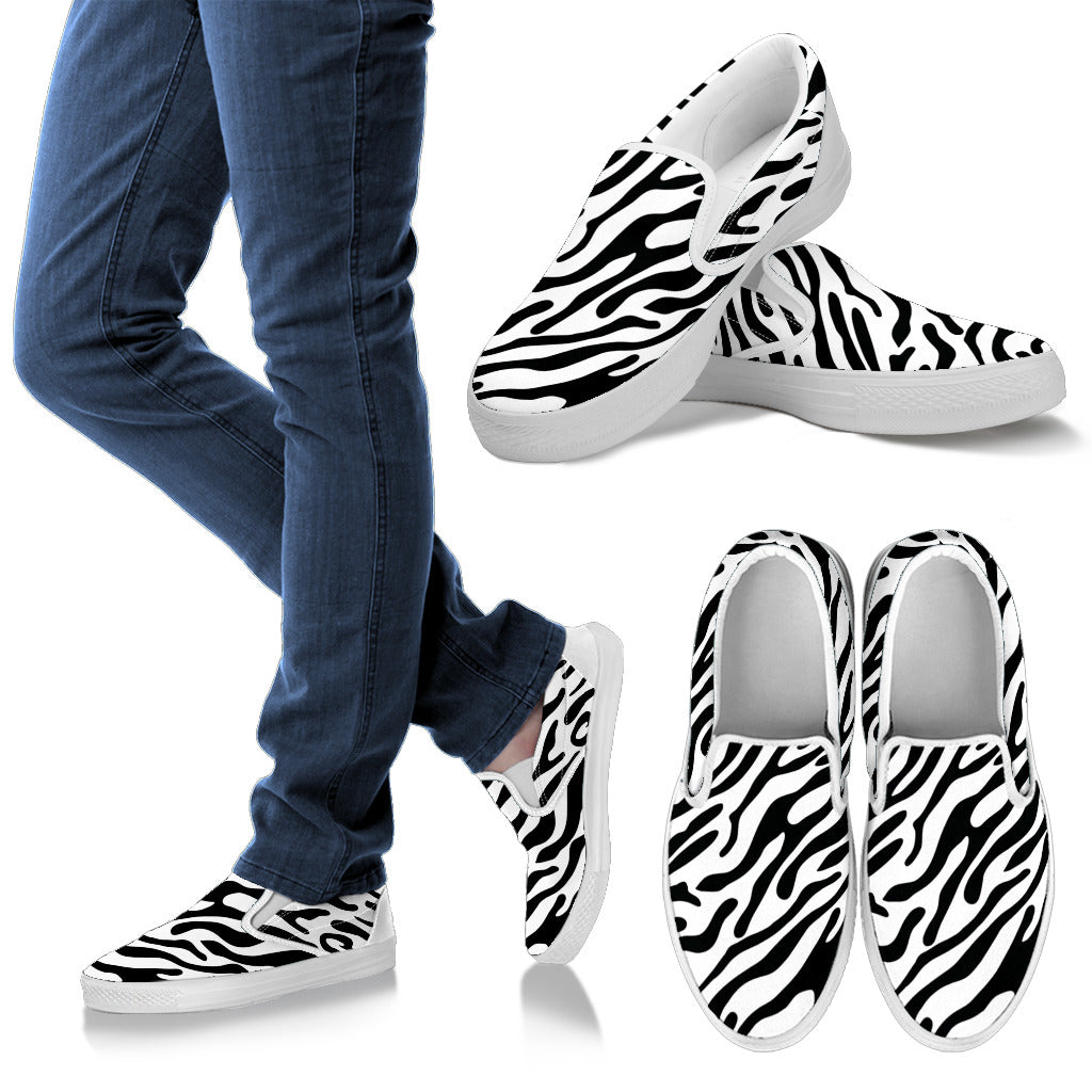 Zebra Stripe Women's Slip Ons