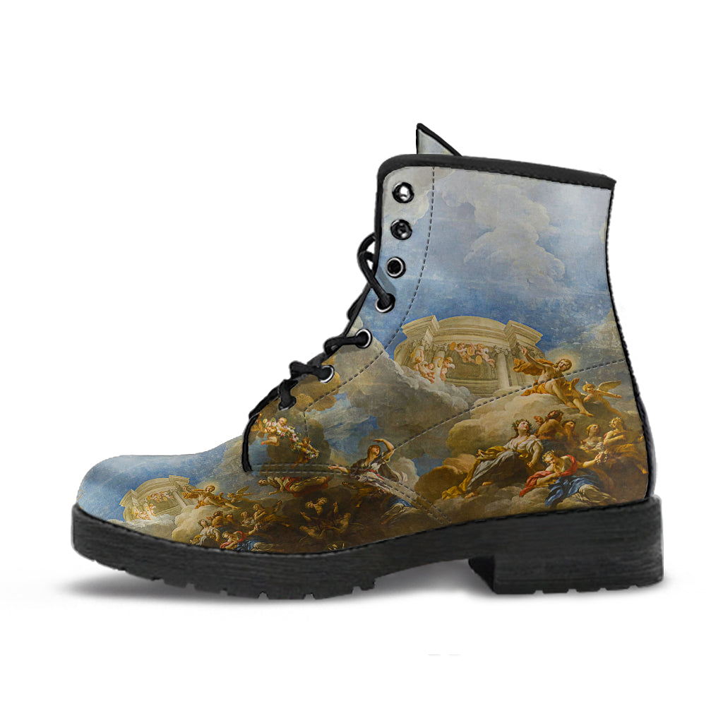 Renaissance painting Women's Vegan Leather Combat Boots