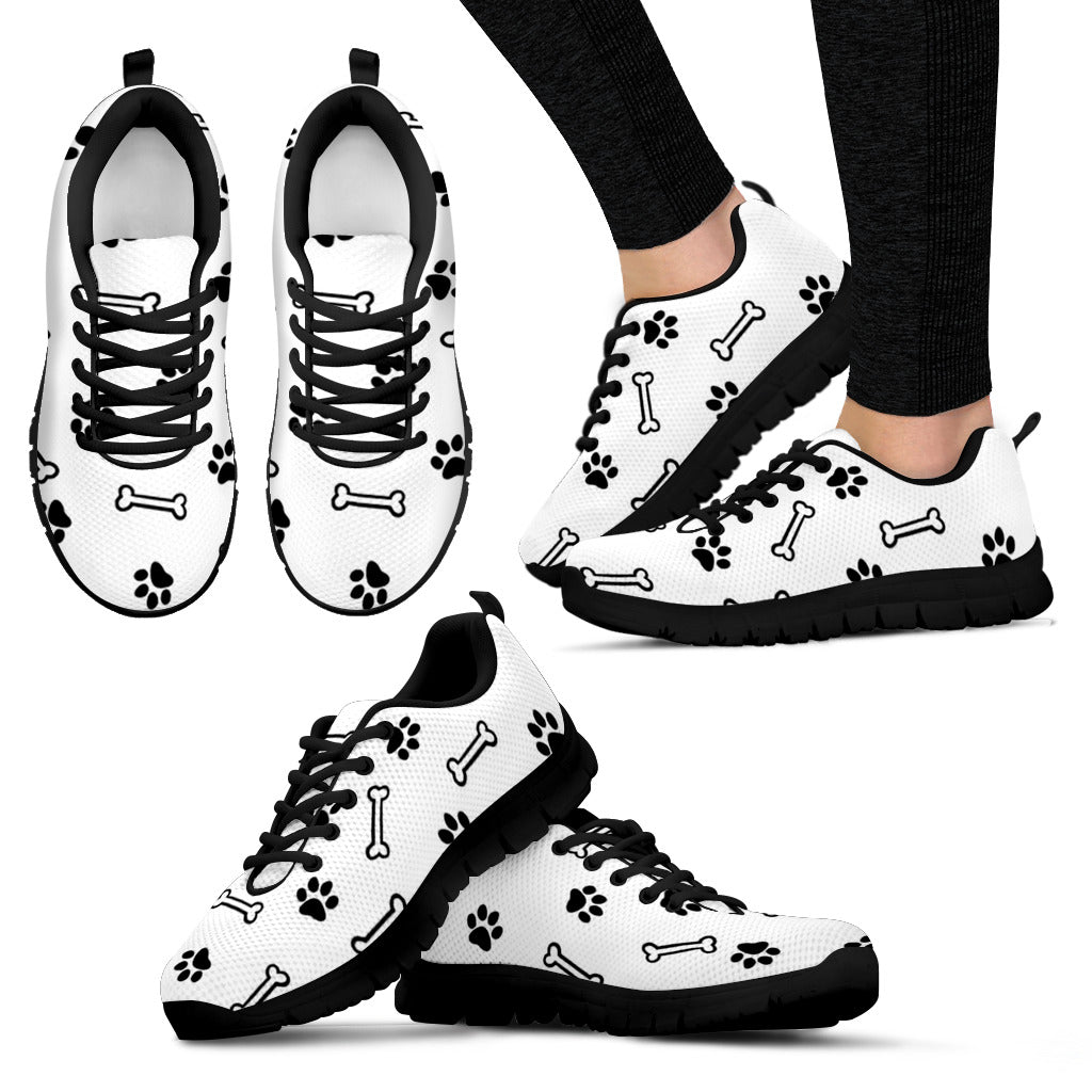 Paw Prints and Bones Women's Athletic Sneakers