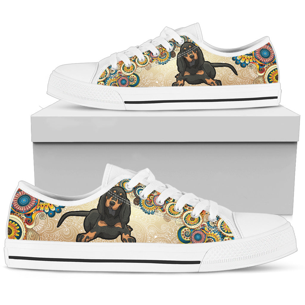 Black & Tan Coonhound Women's Low Top Shoes