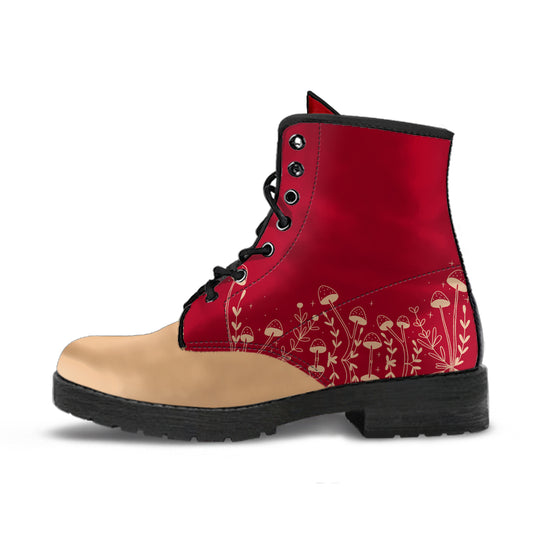 Crimson Enchantment Red Women's Vegan Leather Boots