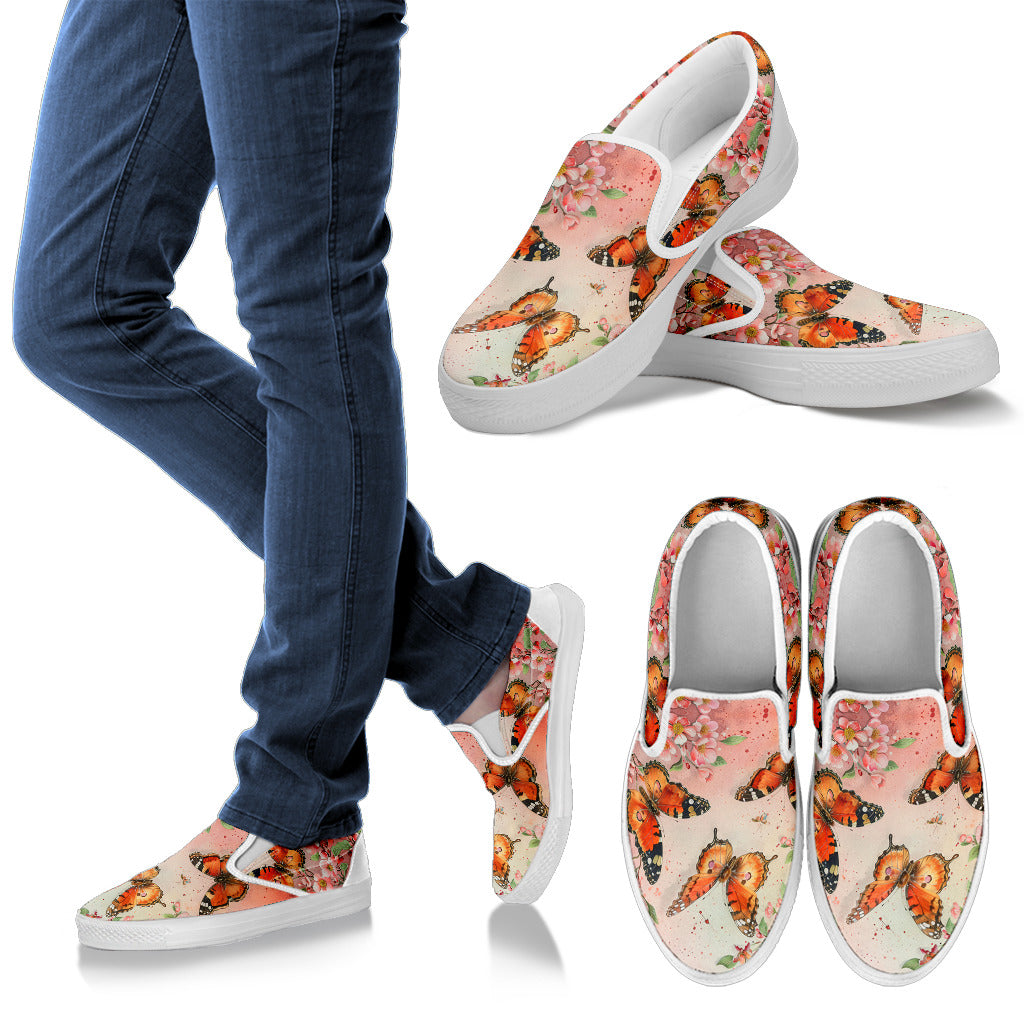 Fluttering Blossoms Women's Slip Ons