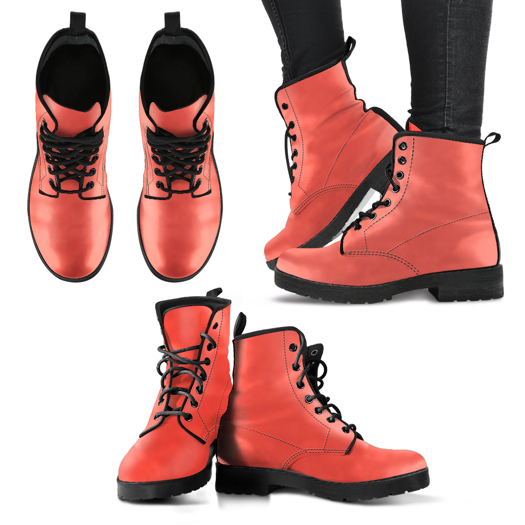 Living Coral Women's Vegan Leather Combat Boots