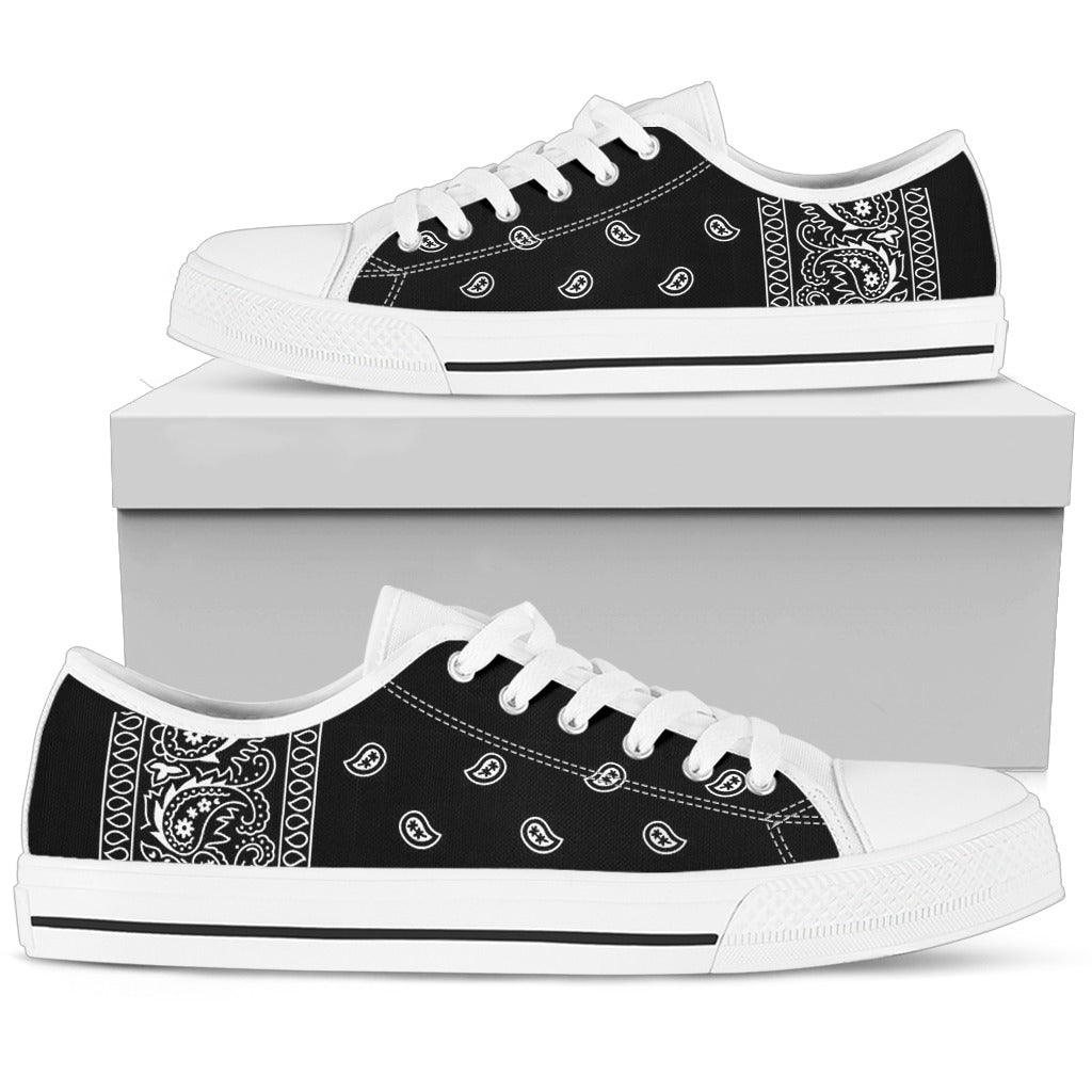 White Bandana Women's Low Top Shoes