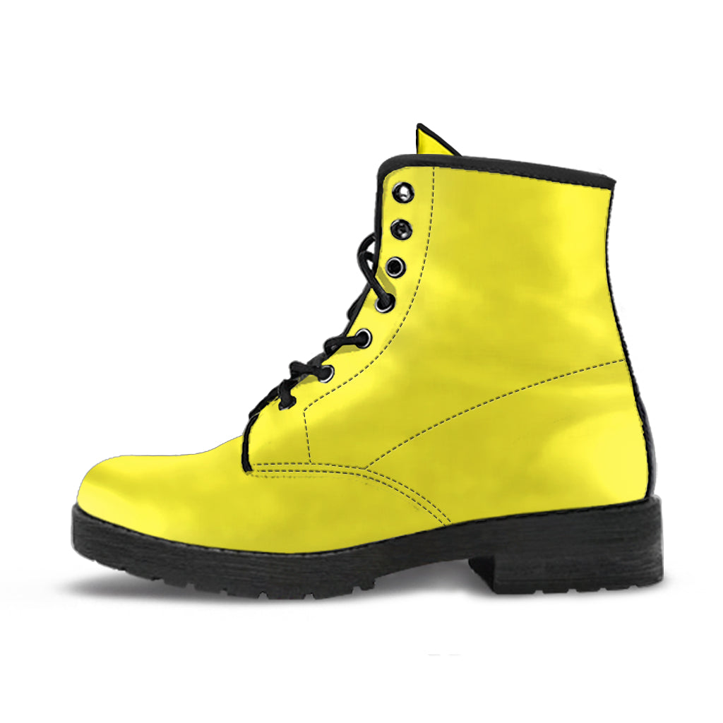 Lemon Yellow Women Vegan Leather Boots