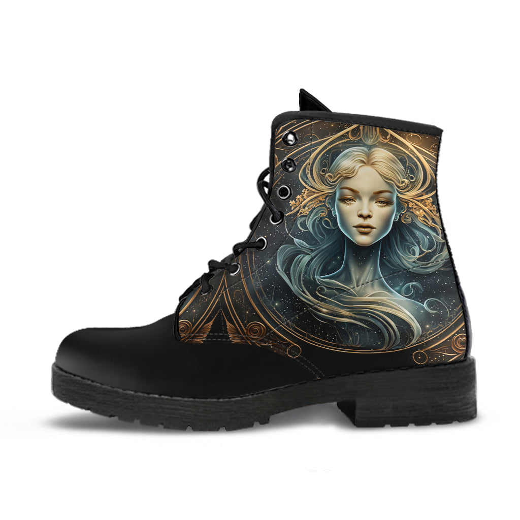 Virgo Zodiac Women's Vegan Leather Boots