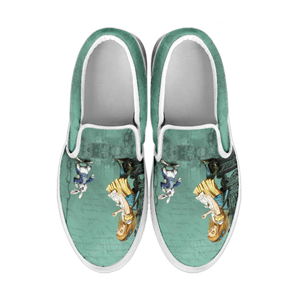 Alice in Wonderland Women's Slip Ons