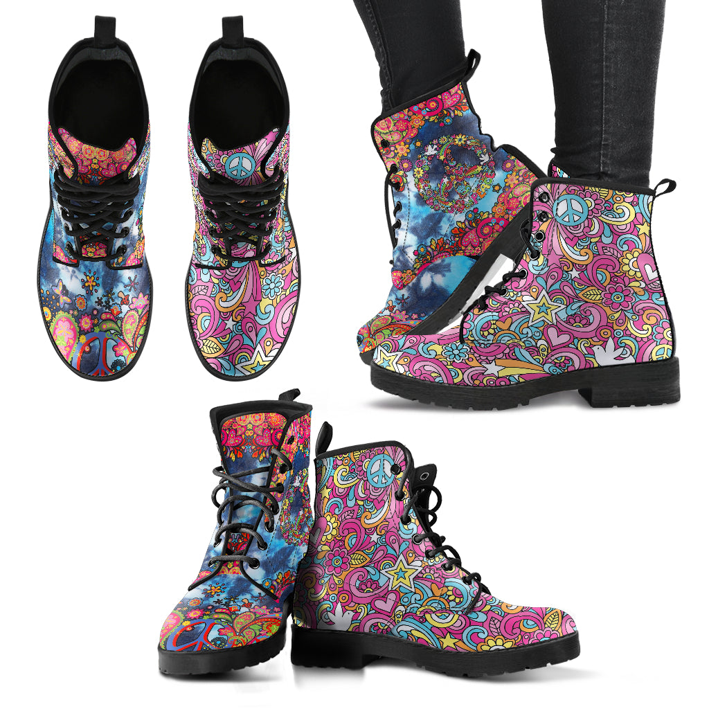 Hippie Women's Vegan Leather Combat Boots