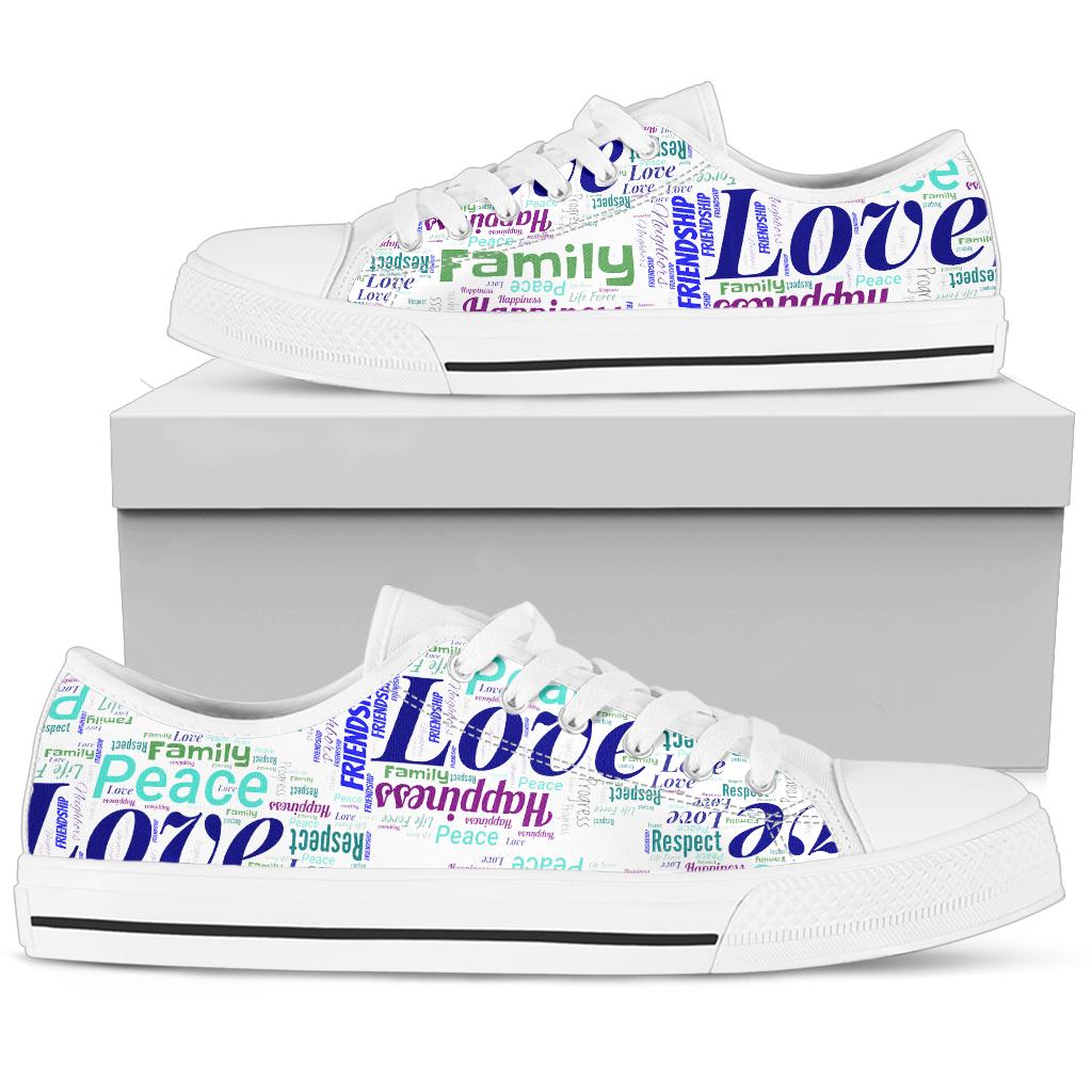 Peace Love Happiness Sneakers