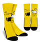 Women's White Cat Black Cat Yellow Socks