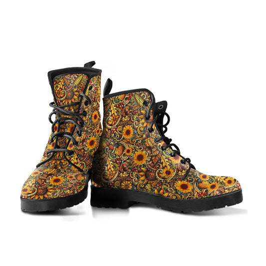 Baby Sunflower Handcrafted Women's Combat Boots