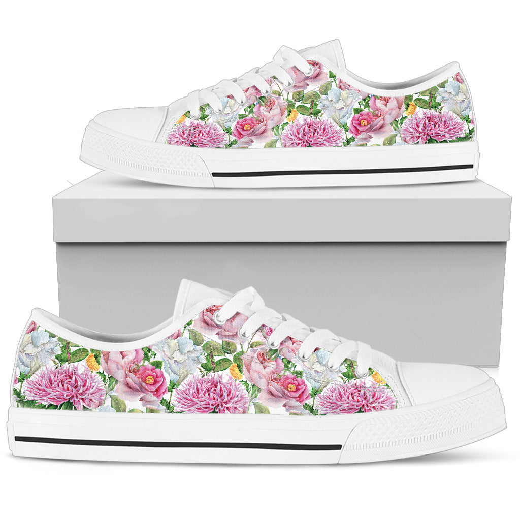 Watercolor Floral Women's Low Top Shoes - READY TO SHIP