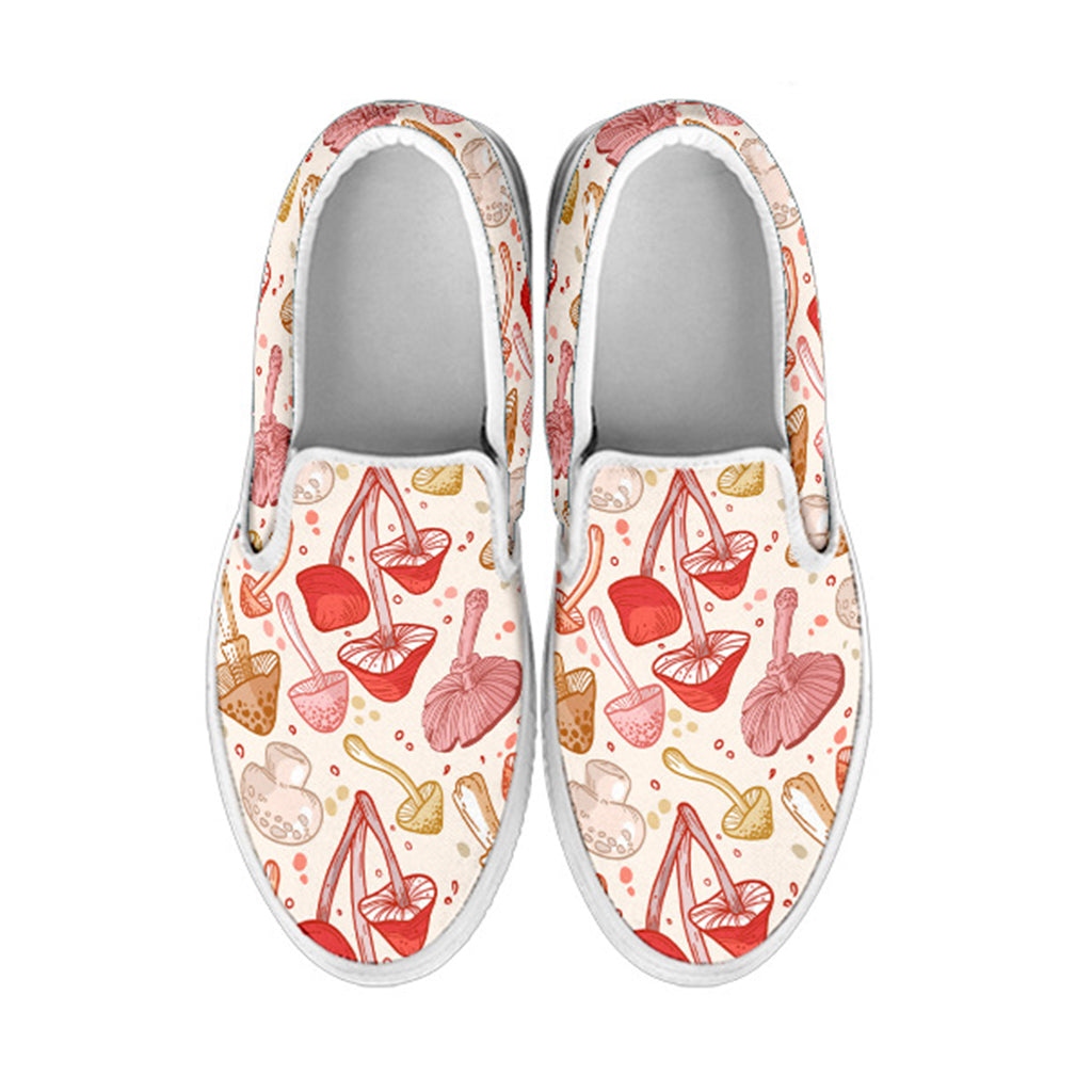 Hand Drawn Mushroom Women's Slip Ons