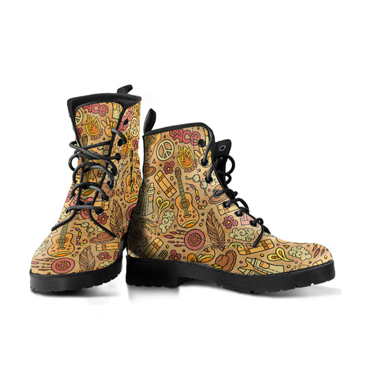 Guitar Rock n' Roll Women's Combat Boots