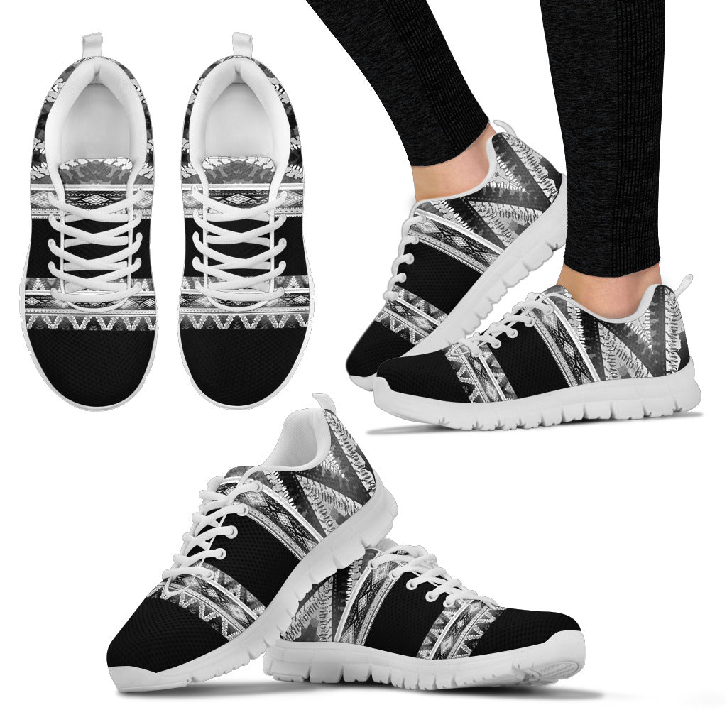 Black and White Geo Women's Sneakers