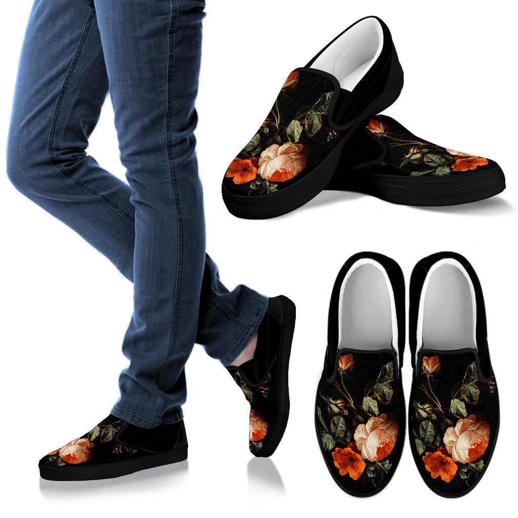 Still Life with Roses Women's Slip Ons