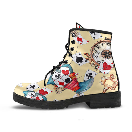 Alice in Wonderland #10 Women's Vegan Leather Combat Boots