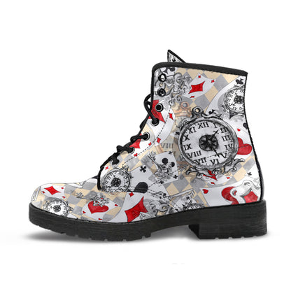 Alice in Wonderland #12 Women's Vegan Leather Combat Boots