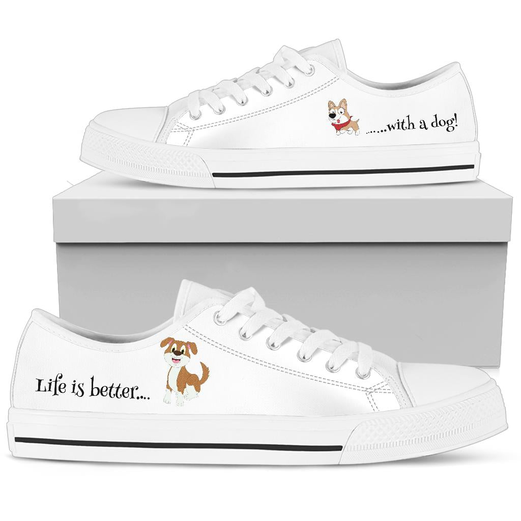 Life is Better With a Dog Low Top Sneakers - READY TO SHIP