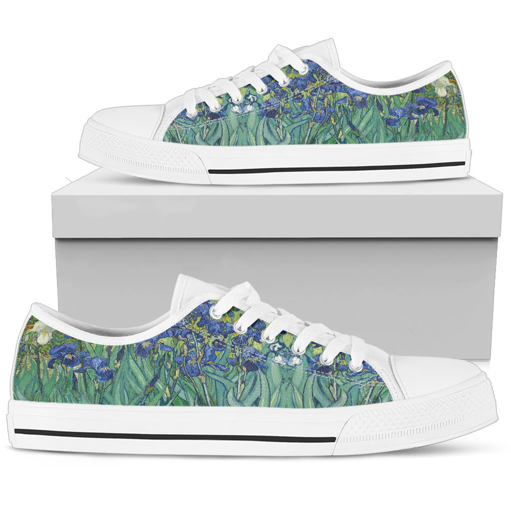 Vintage Art Vincent Van Gogh Irises Low Top Sneakers - READY TO SHIP