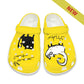 Black and White Cat on Yellow Women's Adult Clogs Shoes