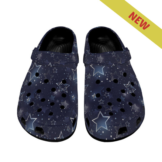 Silver Stars Women's Clogs Style Black Sole