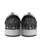 Black White Mushrooms Women's Low Top Leather Sneakers