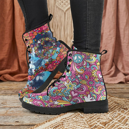 Hippie Women's Vegan Leather Combat Boots