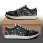 Black White Mushrooms Women's Low Top Leather Sneakers