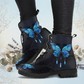 Blue butterfly Women's Vegan Leather Boots