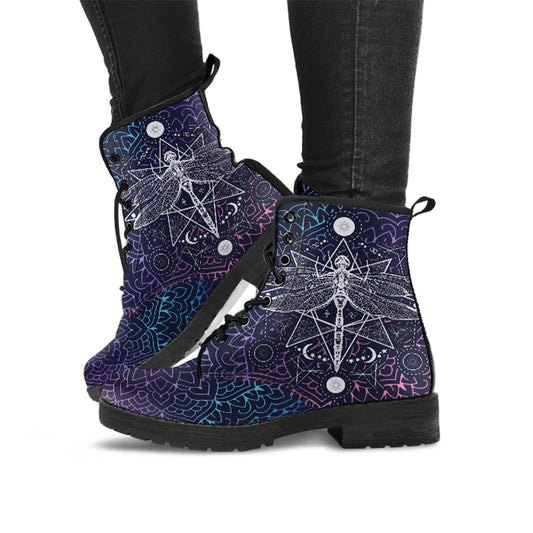 Dragonfly Mandala Women's Vegan Leather Boots