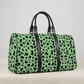Sea Foam Green Leopard Print Women's Travel Bag