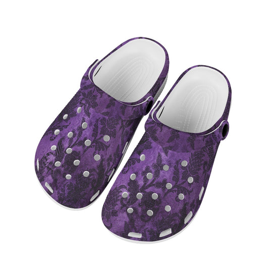 Purple Victorian Pattern Women's Clogs Shoes