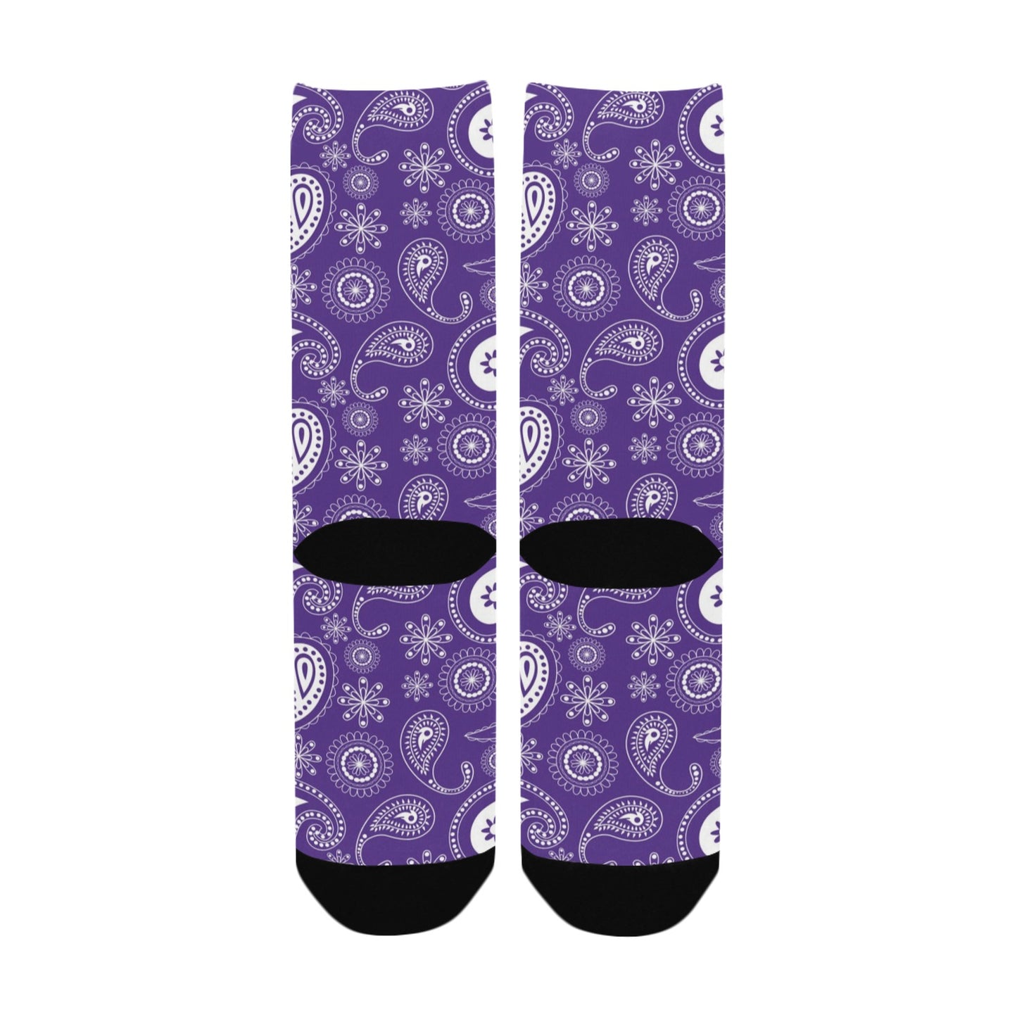 purple bandana paisley women's crew socks – Sole Design Studio