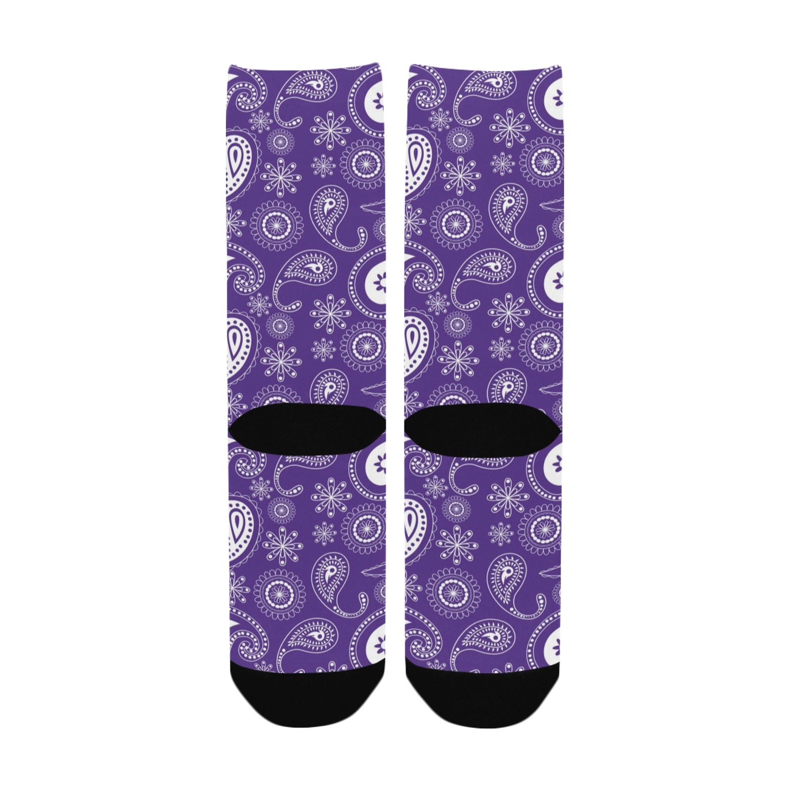 purple bandana paisley women's crew socks – Sole Design Studio