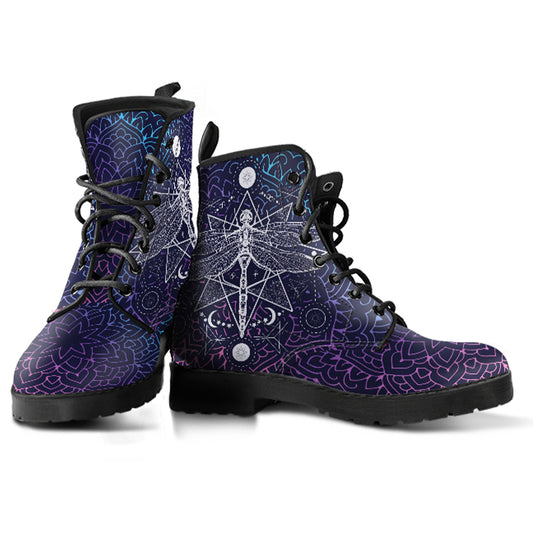 Dragonfly Mandala Women's Vegan Leather Boots