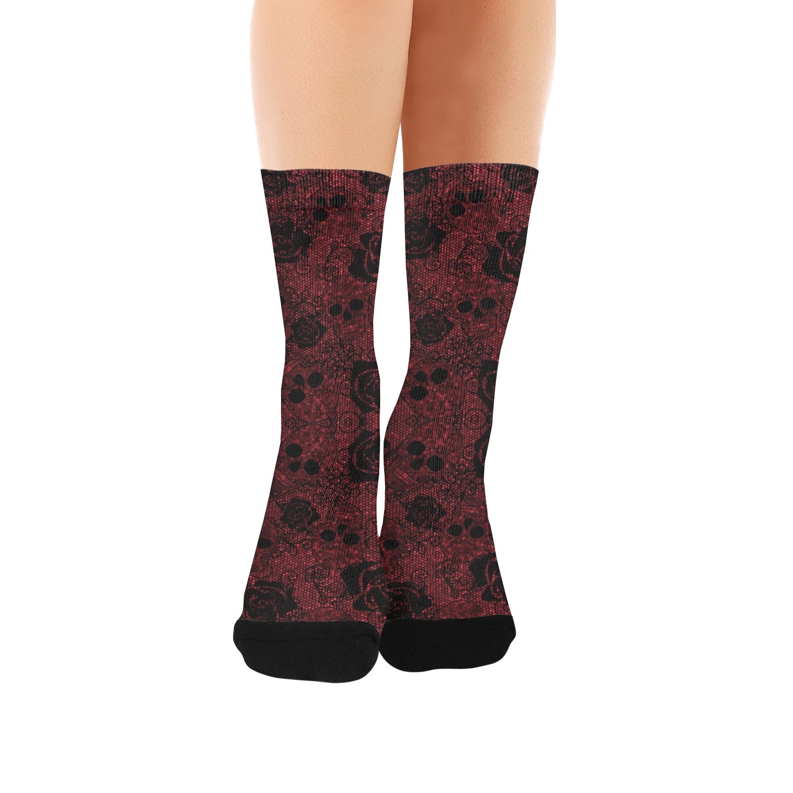 red rose skull women's crew socks – Sole Design Studio
