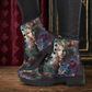 Alice in Wonderland Women's Vegan Leather Combat Boots