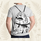 Black white Mushrooms Women's Drawstring Backpack