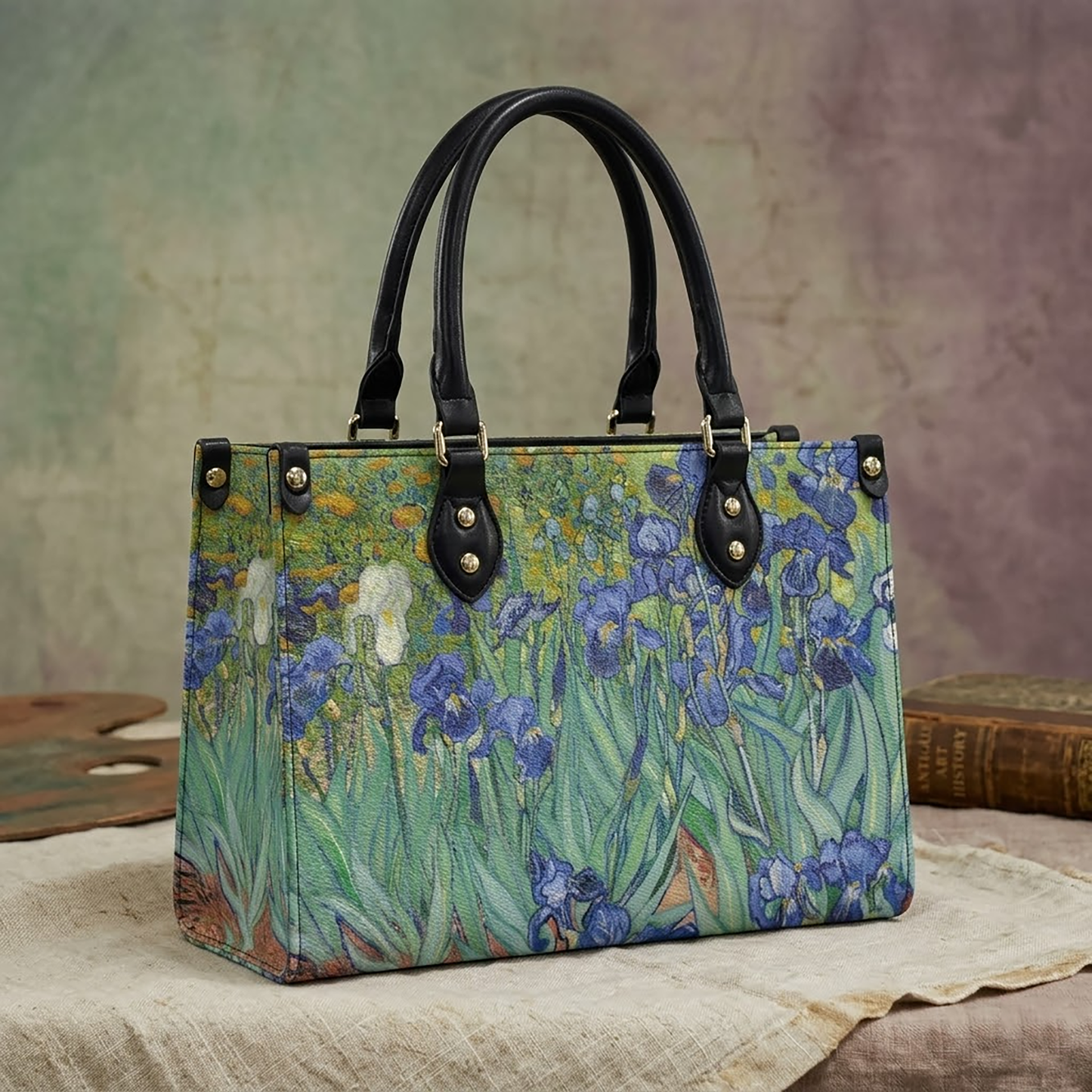 Vintage Art Vincent van Gogh Irises Women's Vegan Leather Handbag