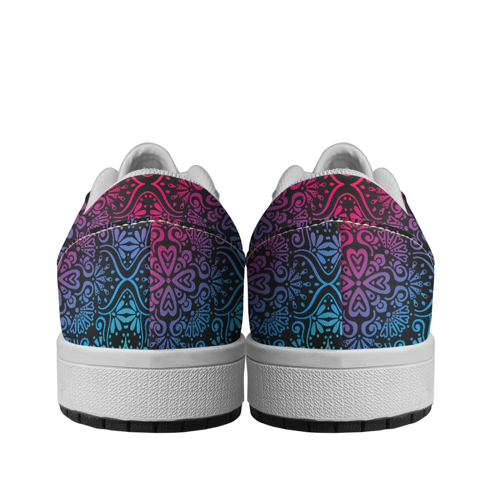 Bohemian Rainbow Women's Vegan Leather Sneakers