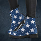 Stellar Stride blue Star Women's Vegan Leather Combat Boots