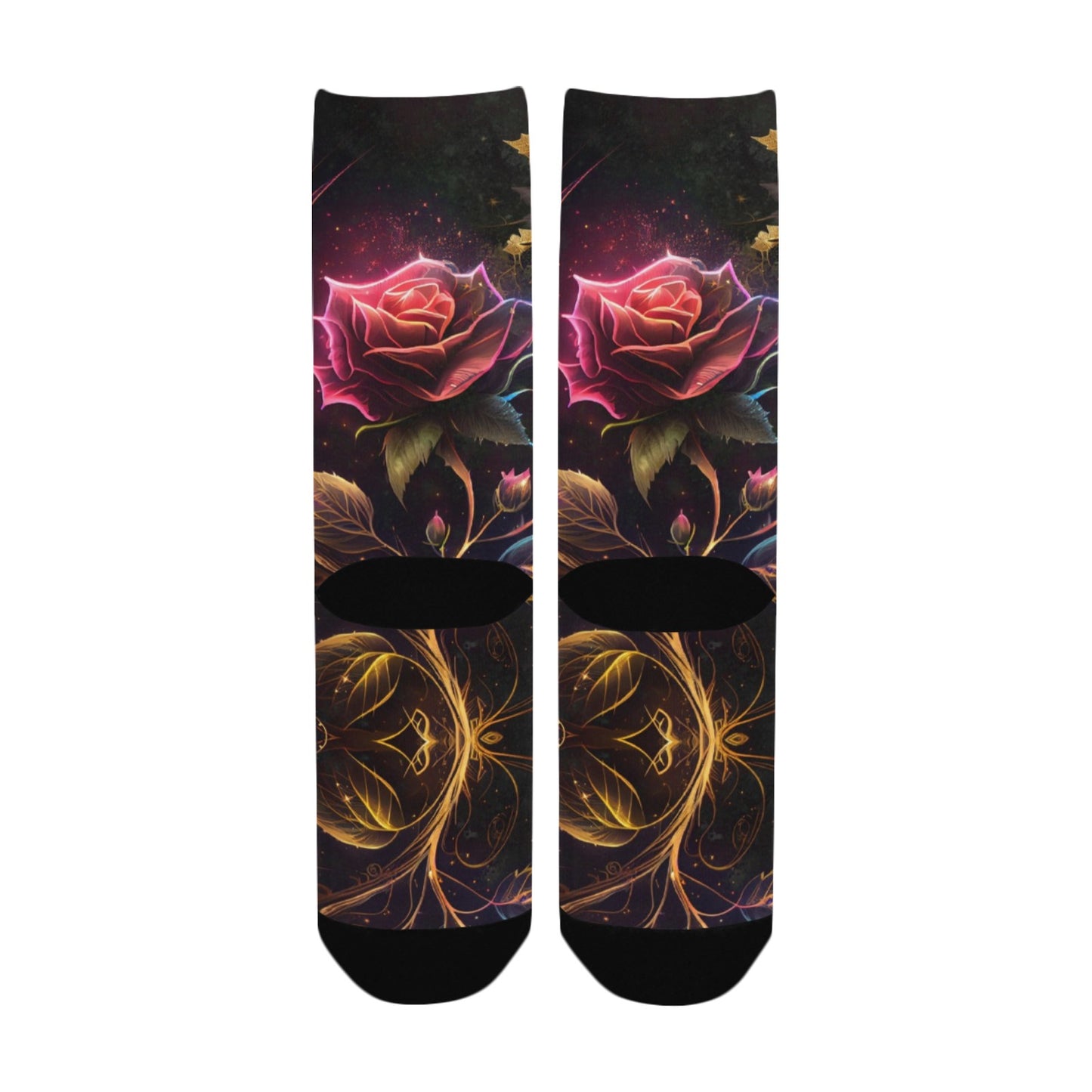 DC Rose Spells Digital Paper Socks - Custom Socks for Women Made in USA